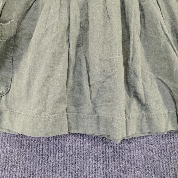Old Navy Womens Pleated Skirt Green Size M Linen Blend Pockets - Picture 8 of 12